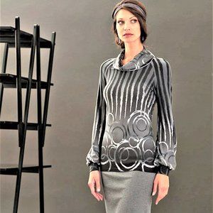 EUROPEAN LONG SLEEVE COWL NECK JUMPER, STRETCH, Small